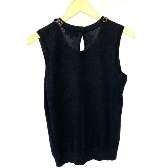 Jones NY black jeweled neck sleeveless sweater - M - Picture 4 of 12